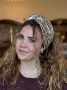 טורבן פייטים זהב מנומר קטן