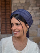 מטפחת ראש דמוי גינס כחול
