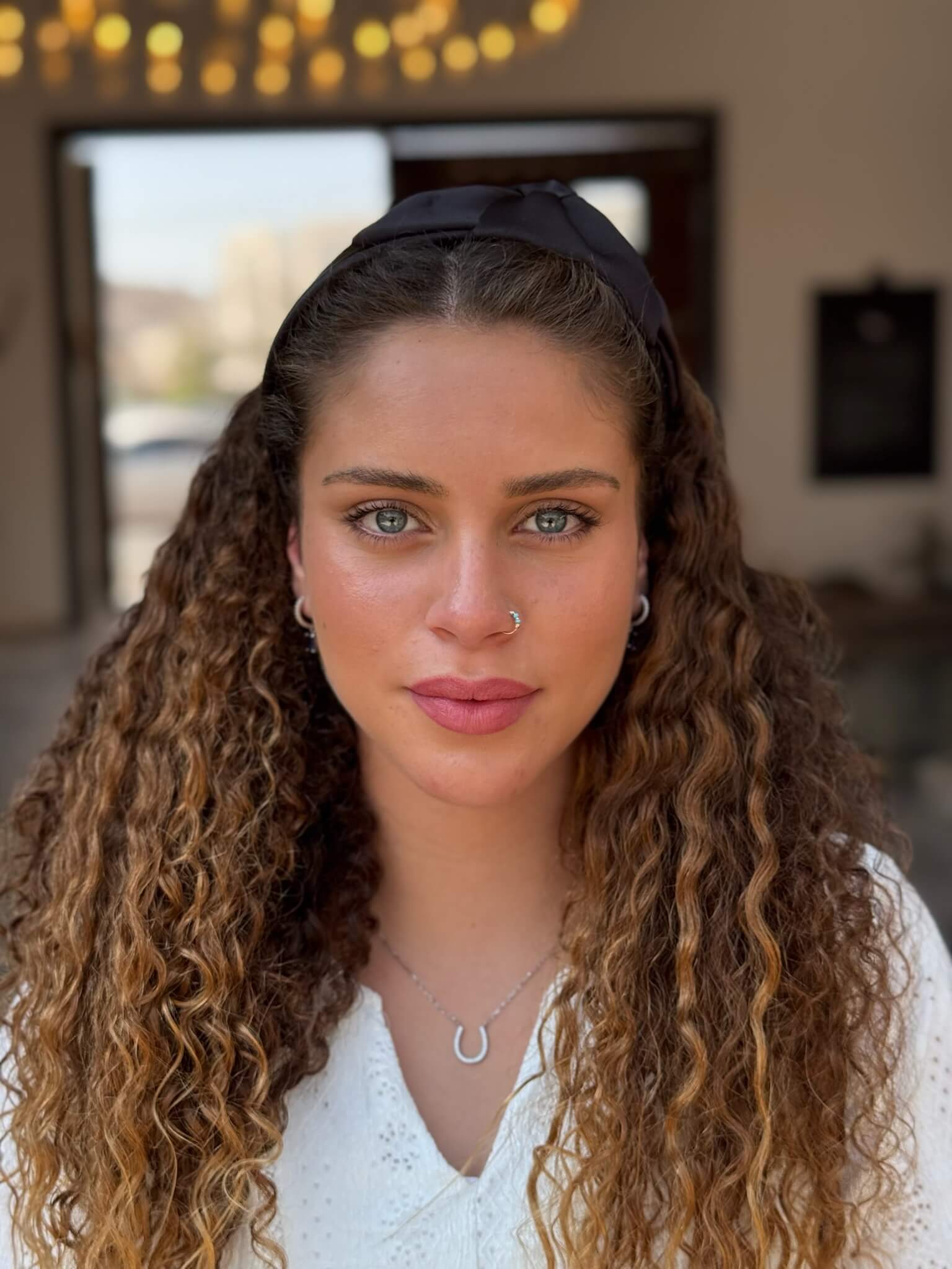 קשת לשיער שיפון שחור חלק מבריק מהמם