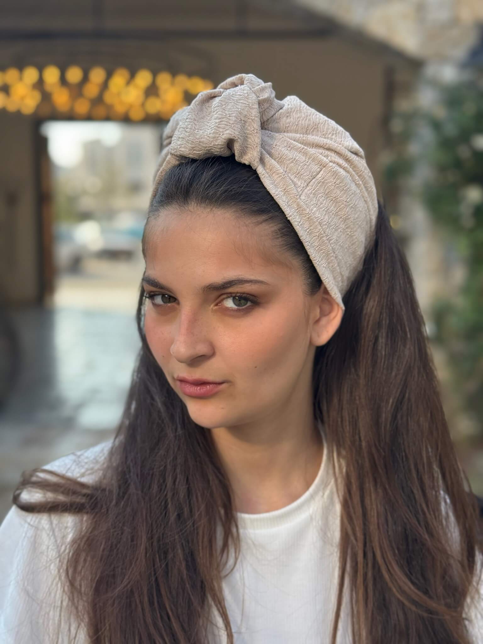 סרט קשירה לשיער ניוד ביז בד מעויינים