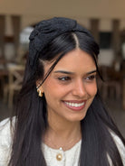 קשת לשיער שחור מיני פליסה מנצנץ