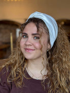 סרט לשיער שיפון אוף ווייט מבריק מקומט