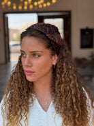 קשת לשיער שיפון זברה שחור וחום