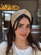 מיני טורבן קרושה מיוחד בצבע חול ביז