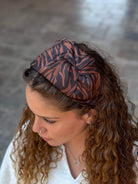 קשת לשיער שיפון זברה שחור וחום