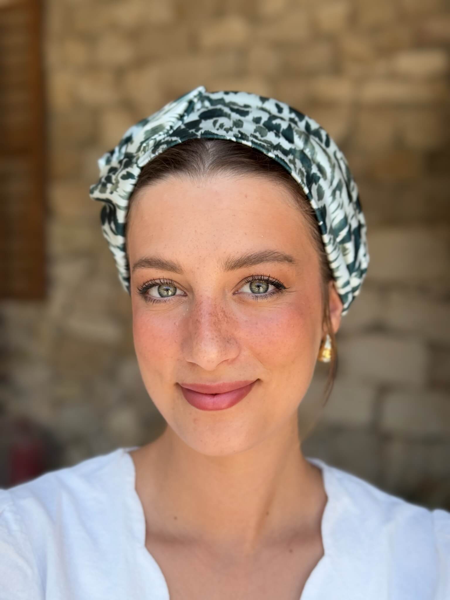 מטפחת ראש שיפון מנומר ירוקים