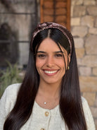 קשת לשיער שיפון זברה חום וביז