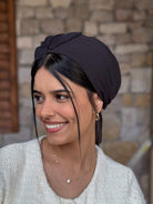 מטפחת ראש שיפון שחור חלק