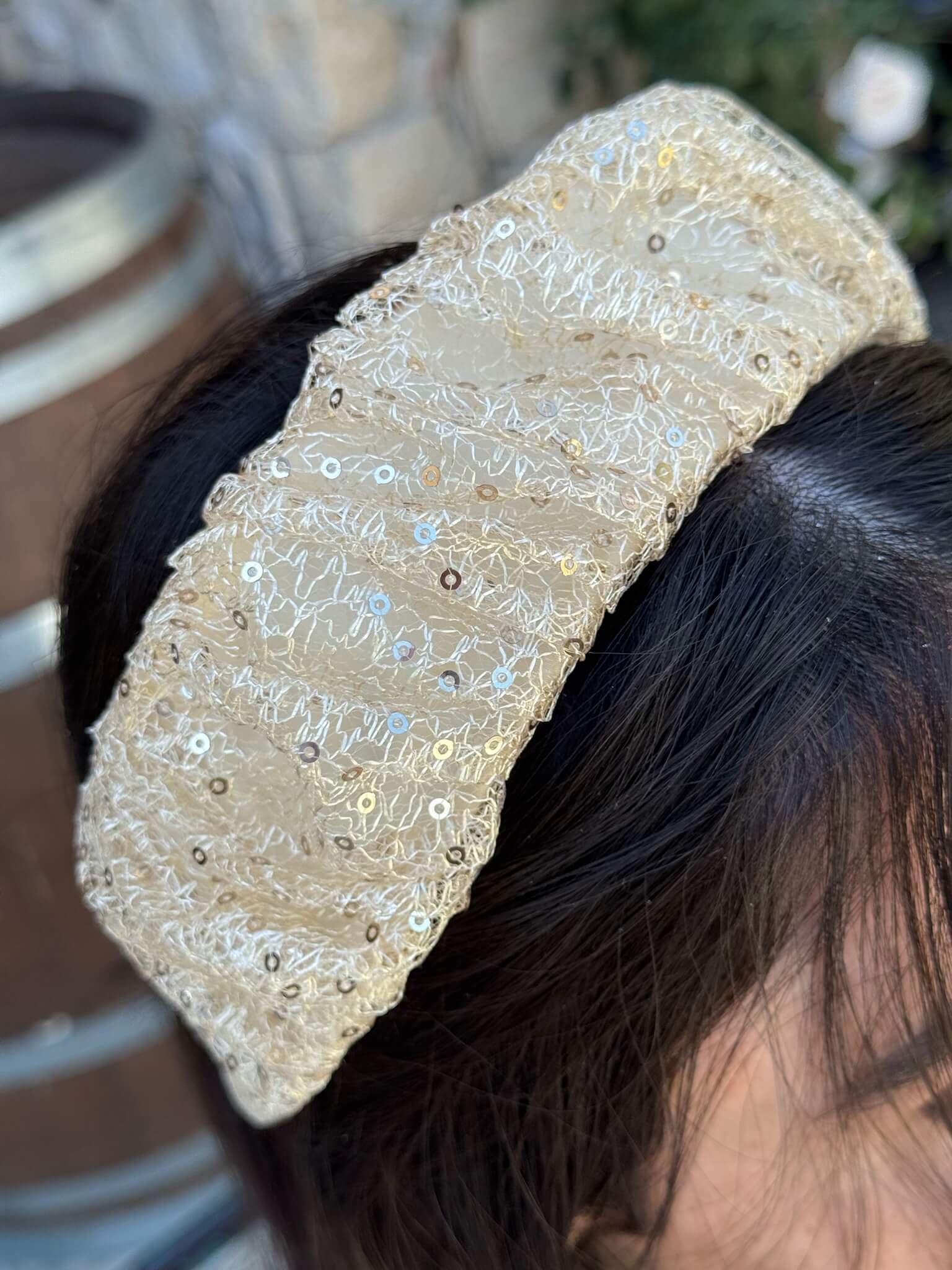קשת לשיער רשת פייט זהב עדין