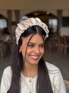 קשת לשיער סאטן בז גולד חלק מבריק