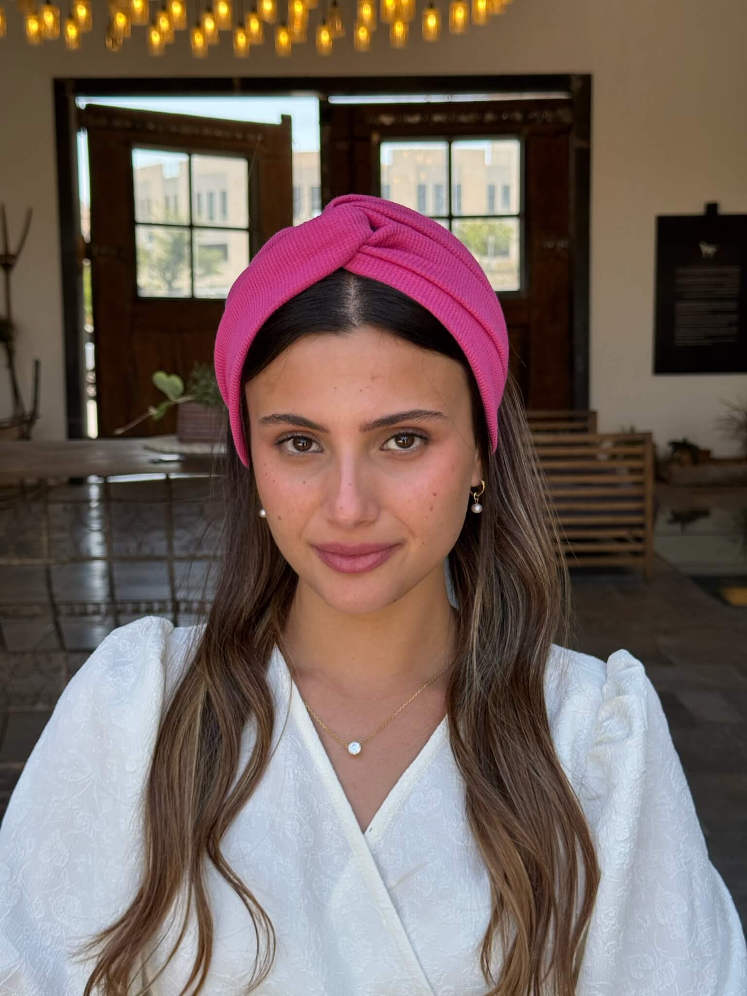 סרט לשיער פיקה ורוד מסטיק